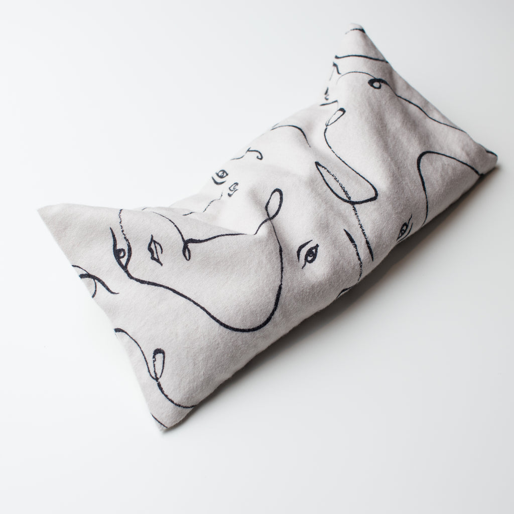 Cotton Eye Pillow Handmade with Lavender, Flax seeds and Rose Quartz Gemstone