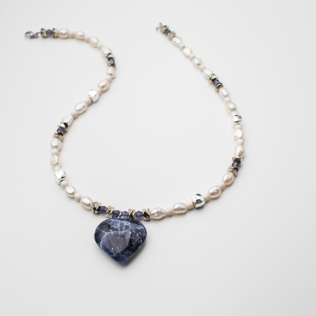 Warming Blue Heart Necklace