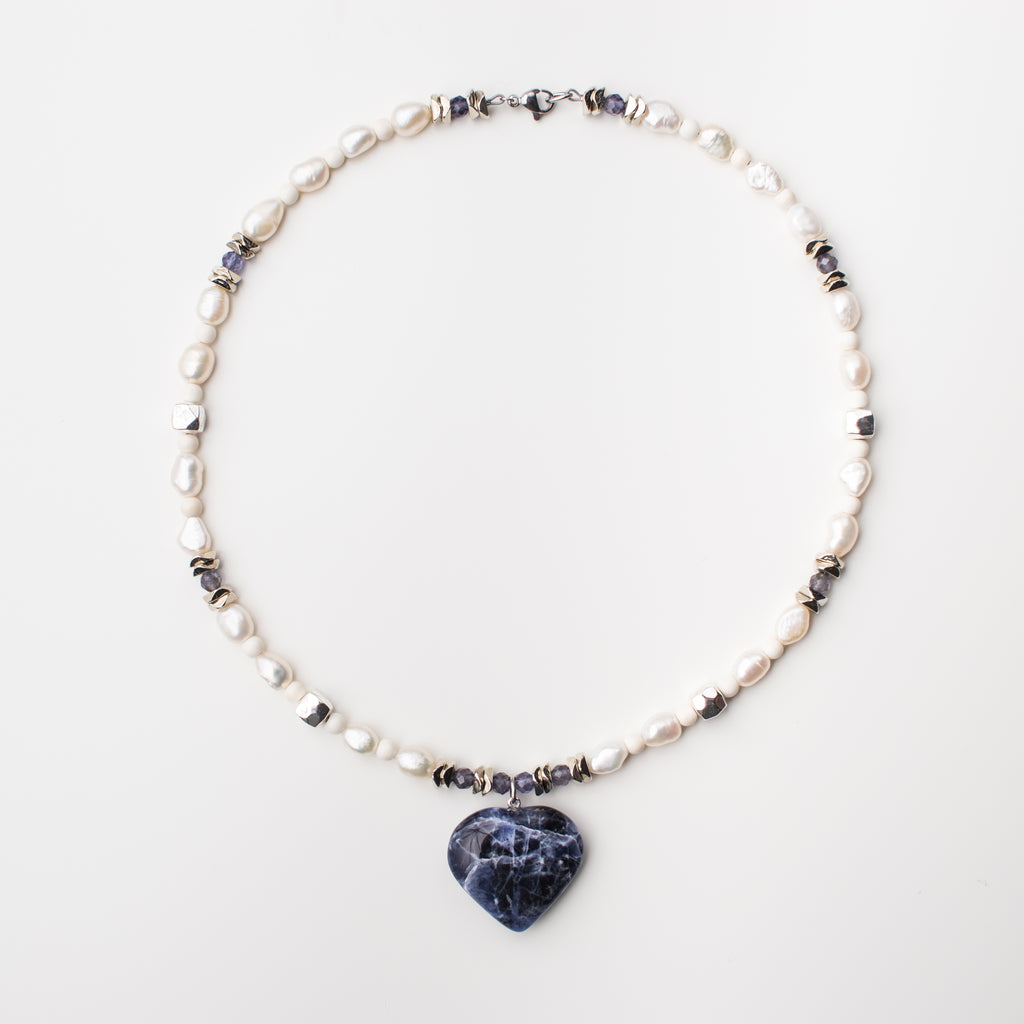 Warming Blue Heart Necklace