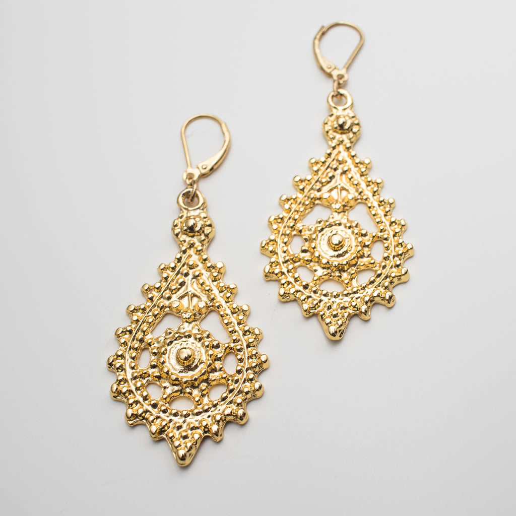 Gold boho matching earrings 