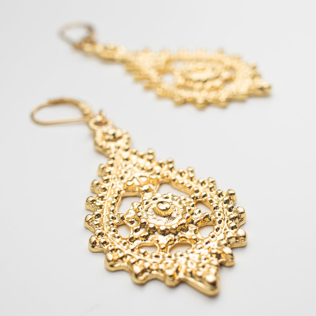 Gold boho matching earrings 