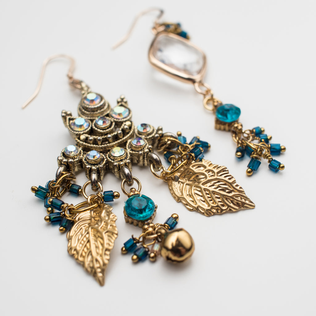 Boho Queen Mismatch Gold Earrings Amuletta Jewelry Amuletta