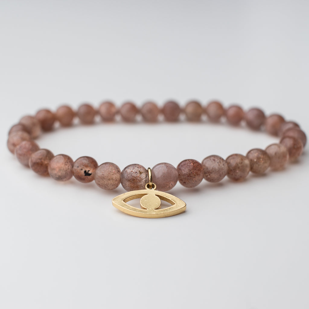 Gemstone bracelets with solid gold bead – MurrayandMe Jewellery