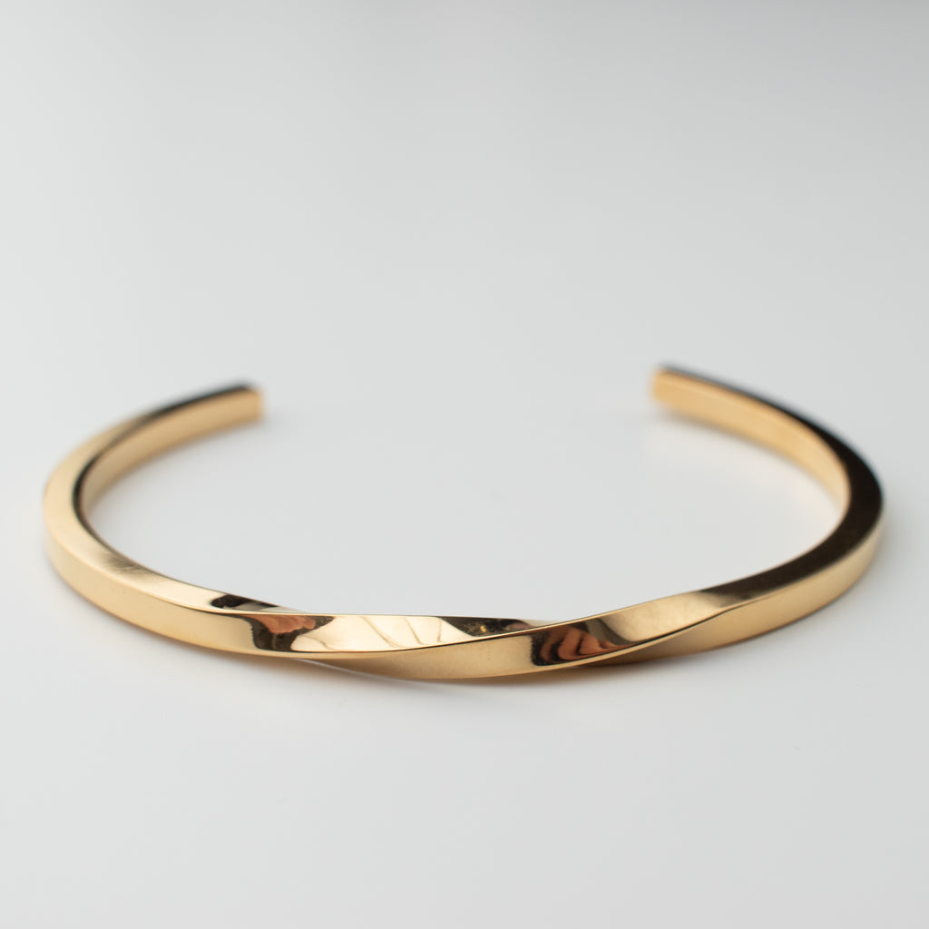 Stainless steel gold cuff, tarnish resistant, men, women, adjustable 